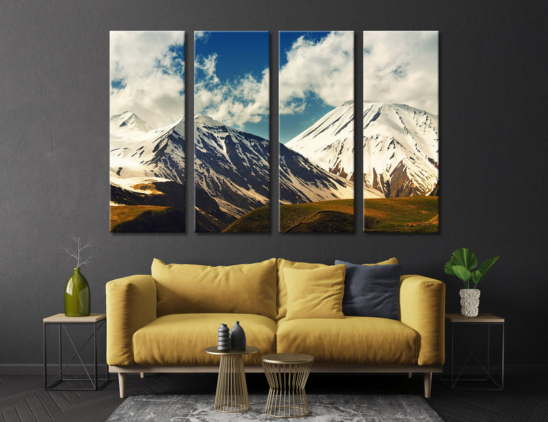 Snow Covered Mountains Canvas Print #7033