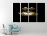 Golden Lips Canvas Print #2500