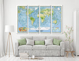 Detailed World Map Canvas Print #5044