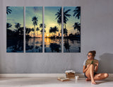 Sunset on a Tropical Beach Canvas Print #7092