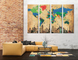Artistic World Map Canvas Print #5020