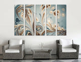 Blue Gold Abstract Canvas Print #1018