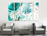 Light Turquoise Abstract Canvas Art #1029