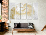 White Gold Abstract Canvas Print #1016