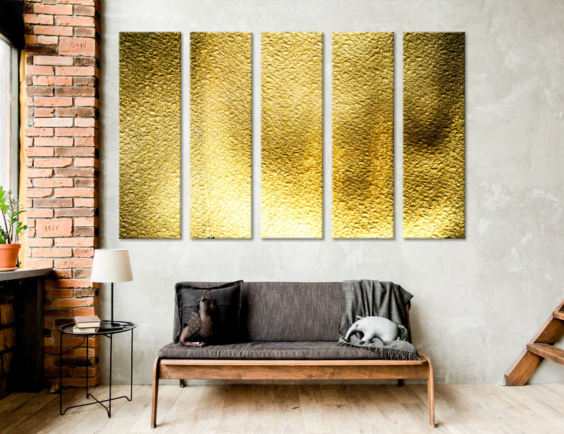 Golden Abstract Canvas Print #1017