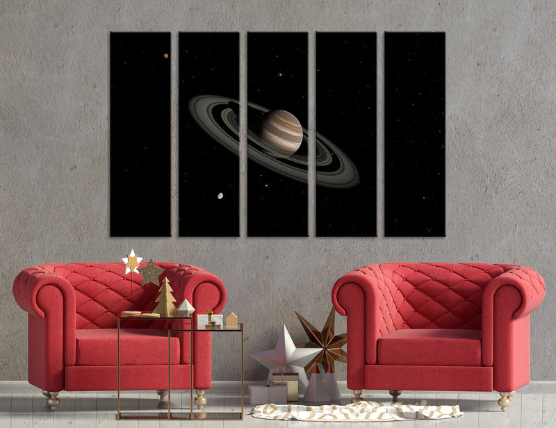 Saturn with Satellites Canvas Print #6020