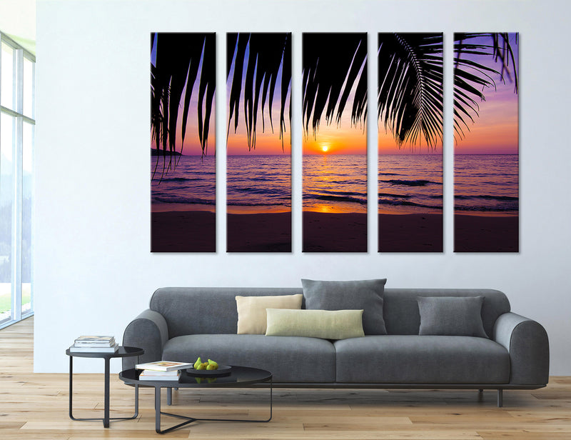 Beach Sunset Canvas Print #7144
