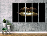 Golden Lips Canvas Print #2500