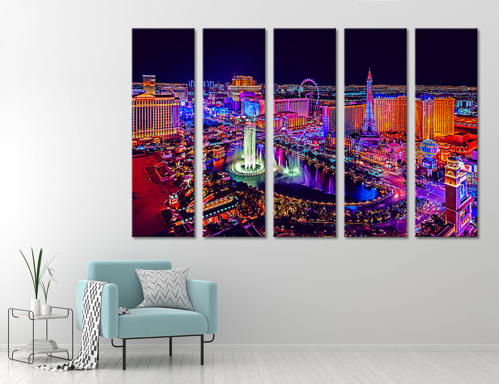 Las Vegas City Skyline | Urban Modern Art, Cityscape Wall Artwork