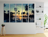 Sunset on a Tropical Beach Canvas Print #7092