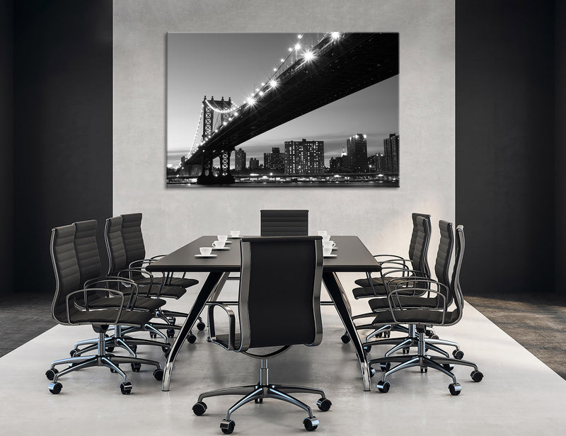 Manhattan Bridge At Nigh Canvas Print #9155