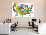 USA Map Set Canvas Print #5045