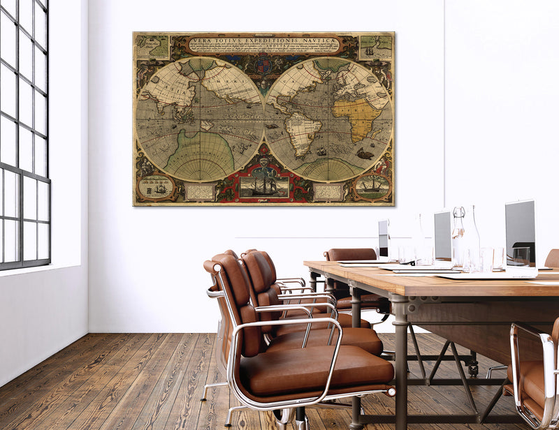 Vintage Map for Living Room Canvas Print #5047