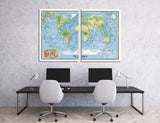 Detailed World Map Canvas Print #5044