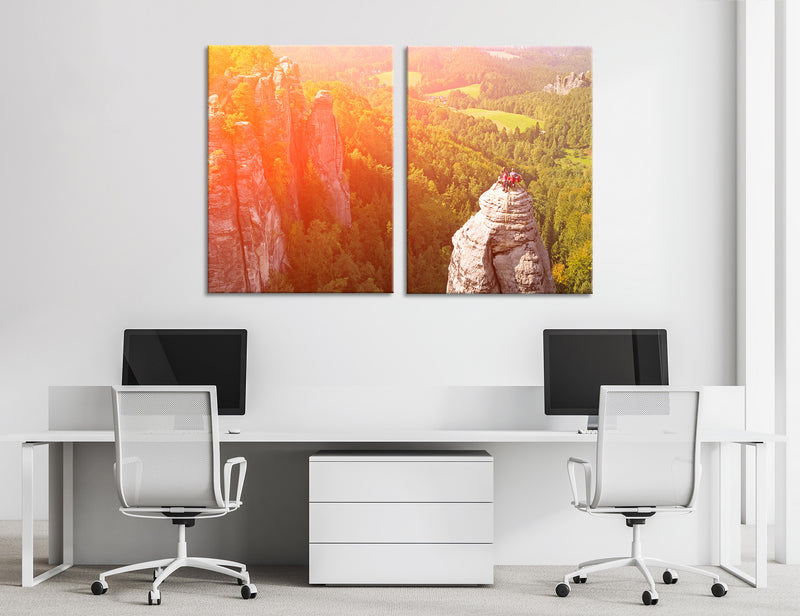 Climbers at Peak Canvas Print #4152