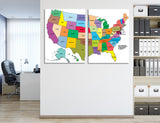 USA Map Set Canvas Print #5045