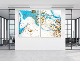 White-blue Abstract Canvas Print #1056
