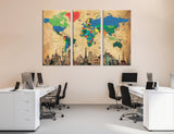 Artistic World Map Canvas Print #5020