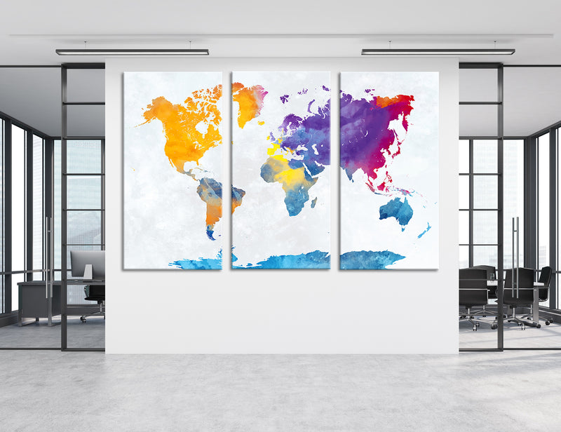 Decor Set Map Canvas Print #5041
