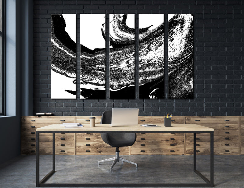 Black White Abstract Canvas Print #1051