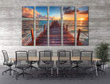 Sunrise on a Sea Pier Canvas Print #7167