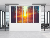 Forest Road Under Sunset Canvas Print #7087